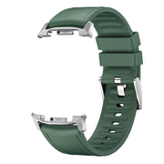For Samsung Galaxy Watch8 / Watch8 Classic Metal Head Leather Skin Silicone Watch Band(Green)