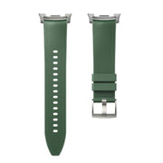 For Samsung Galaxy Watch8 / Watch8 Classic Metal Head Leather Skin Silicone Watch Band(Green)