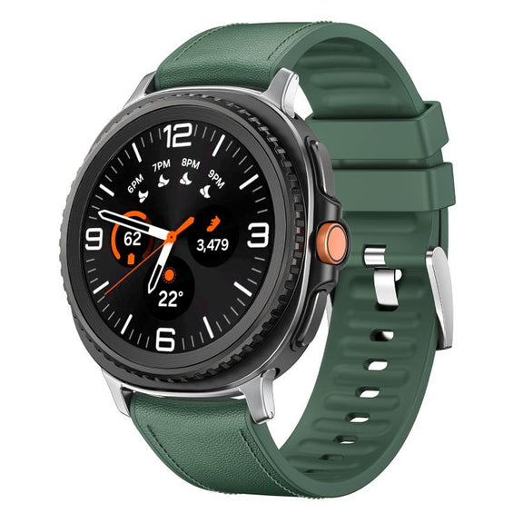 For Samsung Galaxy Watch8 / Watch8 Classic Metal Head Leather Skin Silicone Watch Band(Green)