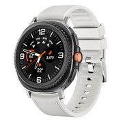 For Samsung Galaxy Watch8 / Watch8 Classic Metal Head Leather Skin Silicone Watch Band(White)