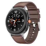For Samsung Galaxy Watch8 / Watch8 Classic Metal Head Leather Skin Silicone Watch Band(Brown)