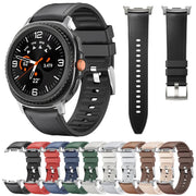 For Samsung Galaxy Watch8 / Watch8 Classic Metal Head Leather Skin Silicone Watch Band(White)