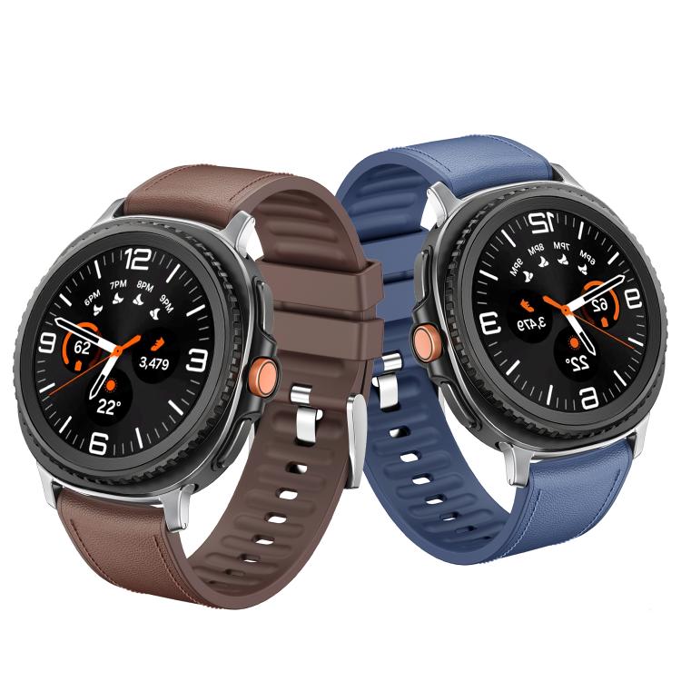 For Samsung Galaxy Watch8 / Watch8 Classic Metal Head Leather Skin Silicone Watch Band(White)