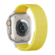 For Apple Watch 46mm / 49mm / 45mm / 44mm Adjustable Single Loop Elastic Nylon Watch Band(Yellow)