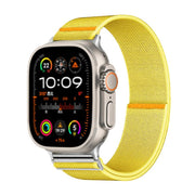 For Apple Watch 46mm / 49mm / 45mm / 44mm Adjustable Single Loop Elastic Nylon Watch Band(Yellow)