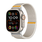 For Apple Watch 46mm / 49mm / 45mm / 44mm Adjustable Single Loop Elastic Nylon Watch Band(Starlight)