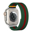 For Apple Watch 46mm / 49mm / 45mm / 44mm Adjustable Single Loop Elastic Nylon Watch Band(Green with Red) - free shipping - PMC TechLife - Order now!