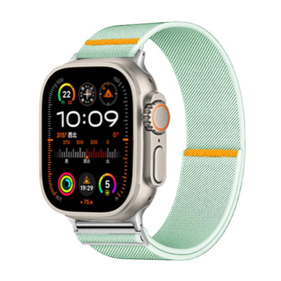 For Apple Watch 42mm / 41mm / 40mm / 38mm Adjustable Single Loop Elastic Nylon Watch Band(Mint Green)