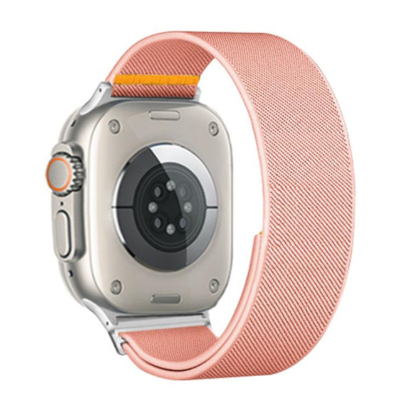 For Apple Watch 42mm / 41mm / 40mm / 38mm Adjustable Single Loop Elastic Nylon Watch Band(Pink)