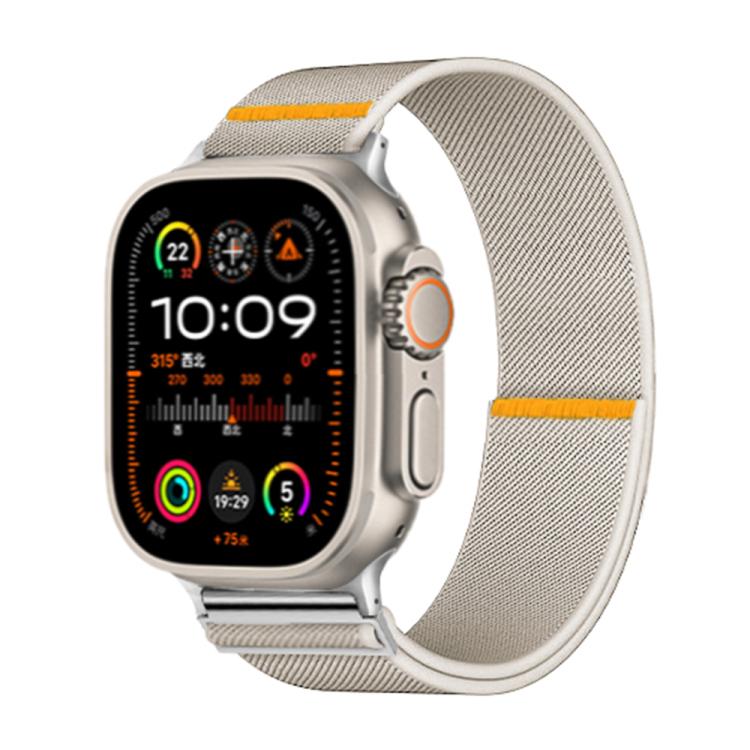 For Apple Watch 42mm / 41mm / 40mm / 38mm Adjustable Single Loop Elastic Nylon Watch Band(Starlight)