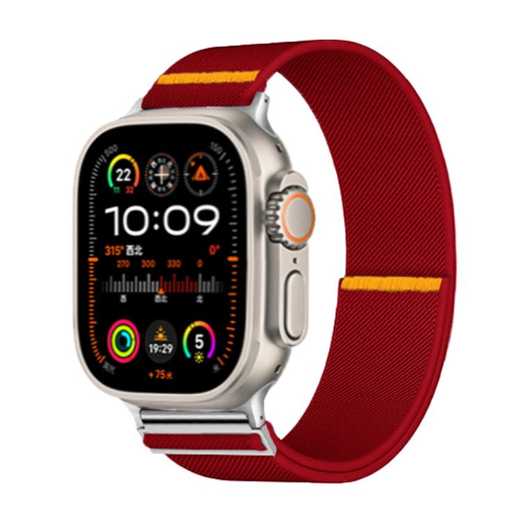 For Apple Watch 42mm / 41mm / 40mm / 38mm Adjustable Single Loop Elastic Nylon Watch Band(Red)