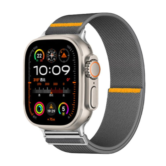 For Apple Watch 42mm / 41mm / 40mm / 38mm Adjustable Single Loop Elastic Nylon Watch Band(Gray)