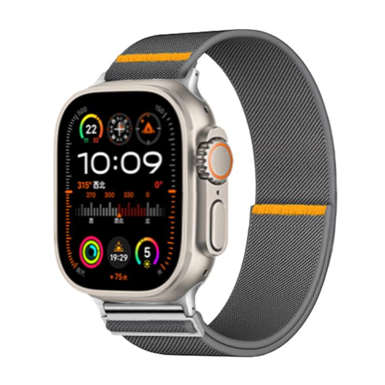 For Apple Watch 42mm / 41mm / 40mm / 38mm Adjustable Single Loop Elastic Nylon Watch Band(Gray)