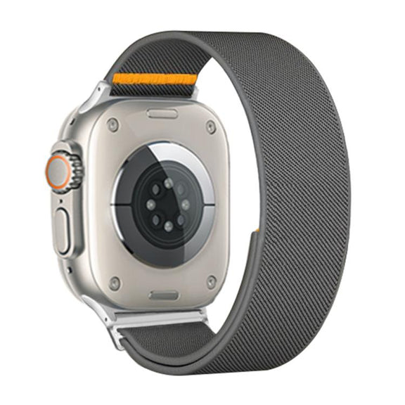 For Apple Watch 42mm / 41mm / 40mm / 38mm Adjustable Single Loop Elastic Nylon Watch Band(Gray)