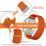 For Apple Watch 42mm / 41mm / 40mm / 38mm Adjustable Single Loop Elastic Nylon Watch Band(Gray)