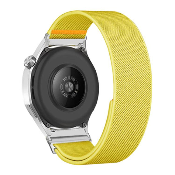 18mm Adjustable Single Loop Elastic Nylon Watch Band(Yellow)