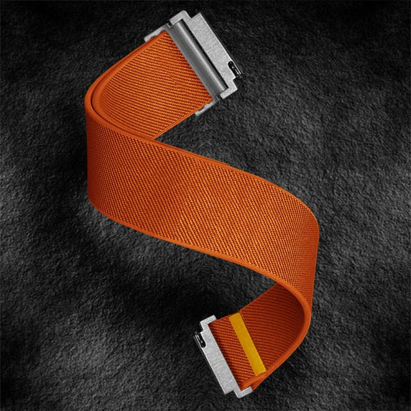 18mm Adjustable Single Loop Elastic Nylon Watch Band(Orange)