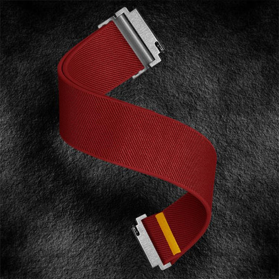 18mm Adjustable Single Loop Elastic Nylon Watch Band(Red)