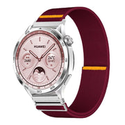 18mm Adjustable Single Loop Elastic Nylon Watch Band(Wine Red)