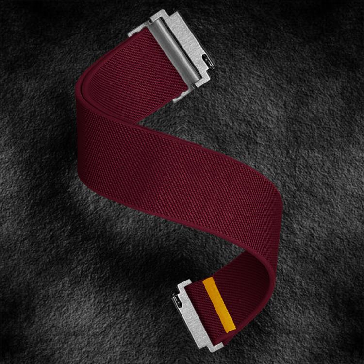 18mm Adjustable Single Loop Elastic Nylon Watch Band(Wine Red)