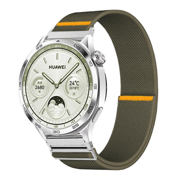 18mm Adjustable Single Loop Elastic Nylon Watch Band(Army Green)