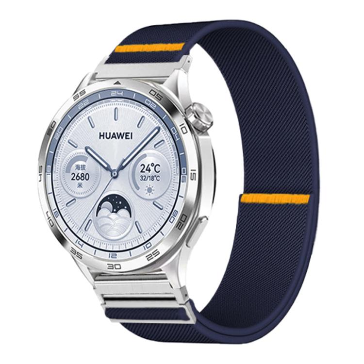 18mm Adjustable Single Loop Elastic Nylon Watch Band(Dark Blue)
