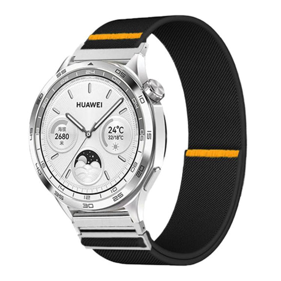 18mm Adjustable Single Loop Elastic Nylon Watch Band(Black)