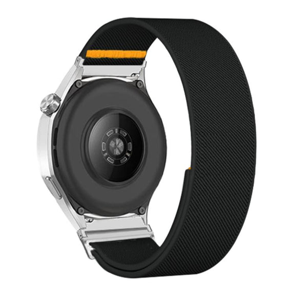 18mm Adjustable Single Loop Elastic Nylon Watch Band(Black)