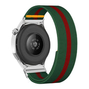 18mm Adjustable Single Loop Elastic Nylon Watch Band(Green Red)