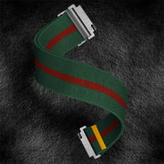 18mm Adjustable Single Loop Elastic Nylon Watch Band(Green Red)