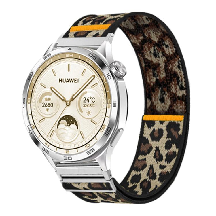 18mm Adjustable Single Loop Elastic Nylon Watch Band(Leopard Print)