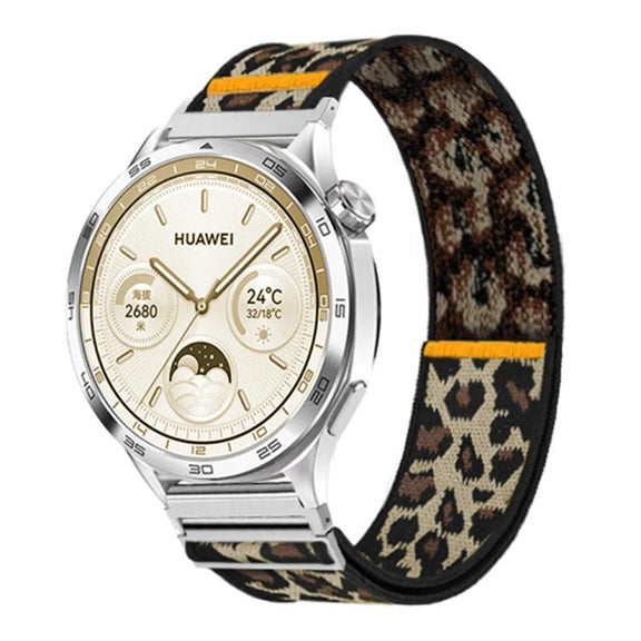 20mm Adjustable Single Loop Elastic Nylon Watch Band(Leopard Print)