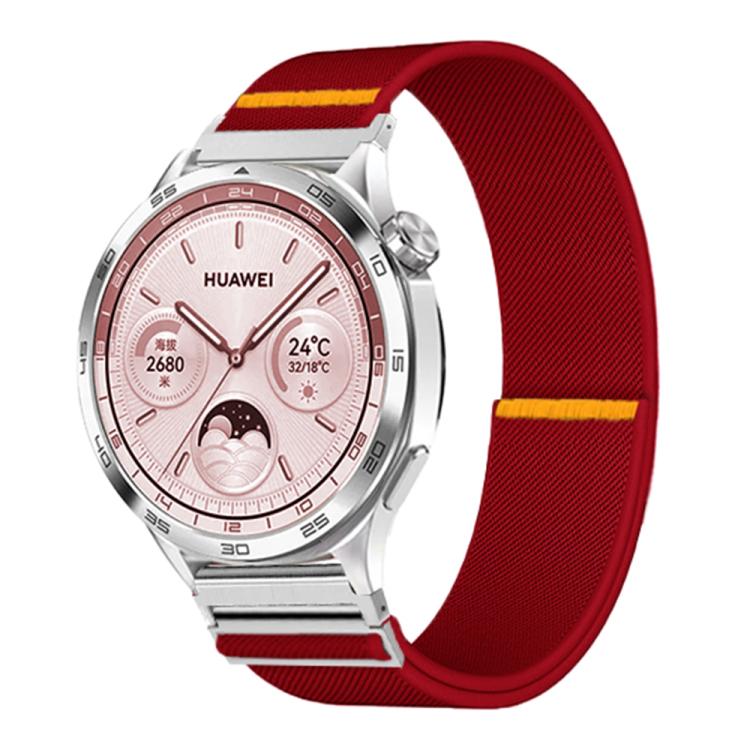 22mm Adjustable Single Loop Elastic Nylon Watch Band(Red)