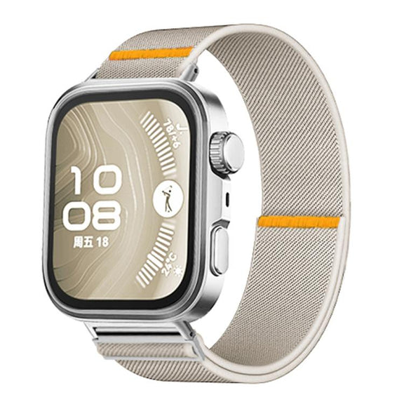For Huawei Watch Fit3 / Fit4 / Fit4 Pro Adjustable Single Loop Elastic Nylon Watch Band(Starlight)