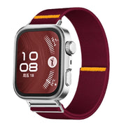 For Huawei Watch Fit3 / Fit4 / Fit4 Pro Adjustable Single Loop Elastic Nylon Watch Band(Wine Red)