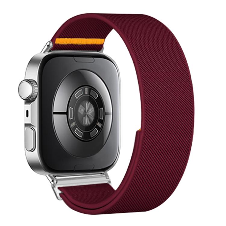 For Huawei Watch Fit3 / Fit4 / Fit4 Pro Adjustable Single Loop Elastic Nylon Watch Band(Wine Red)