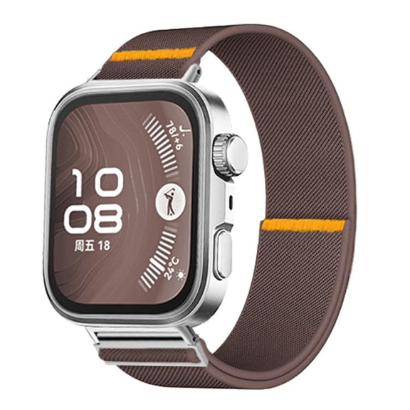 For Huawei Watch Fit3 / Fit4 / Fit4 Pro Adjustable Single Loop Elastic Nylon Watch Band(Smokey Purple)