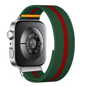 For Huawei Watch Fit3 / Fit4 / Fit4 Pro Adjustable Single Loop Elastic Nylon Watch Band(Green Red)