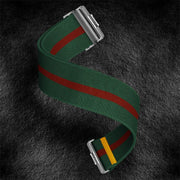 For Huawei Watch Fit3 / Fit4 / Fit4 Pro Adjustable Single Loop Elastic Nylon Watch Band(Green Red)