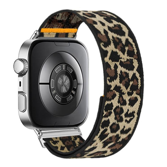 For Huawei Watch Fit3 / Fit4 / Fit4 Pro Adjustable Single Loop Elastic Nylon Watch Band(Leopard Print)
