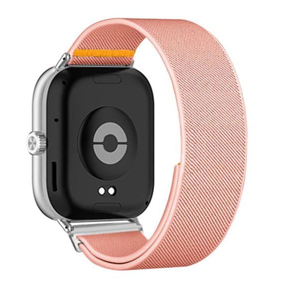 For Xiaomi Smart Band 9 Pro / Redmi Watch 5 Adjustable Single Loop Elastic Nylon Watch Band(Pink)
