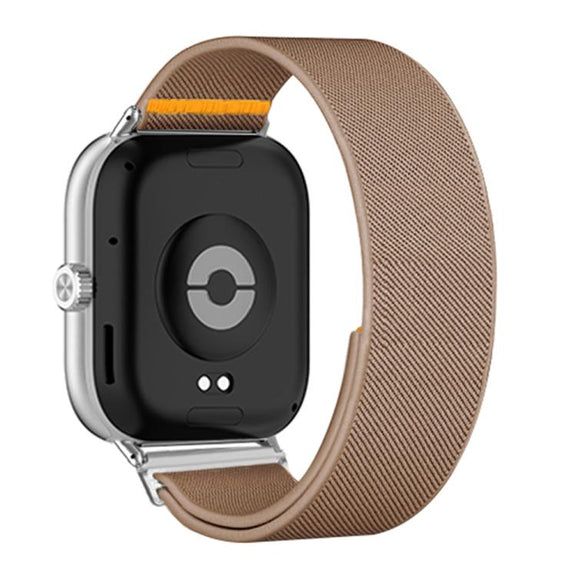 For Xiaomi Smart Band 9 Pro / Redmi Watch 5 Adjustable Single Loop Elastic Nylon Watch Band(Milk Tea)
