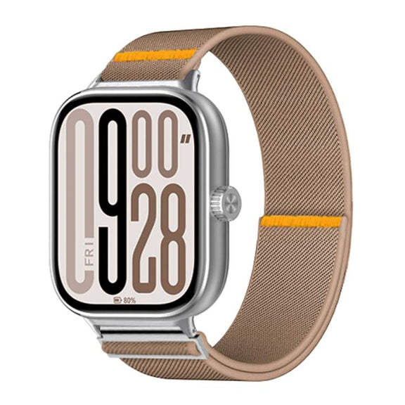 For Xiaomi Smart Band 9 Pro / Redmi Watch 5 Adjustable Single Loop Elastic Nylon Watch Band(Milk Tea)