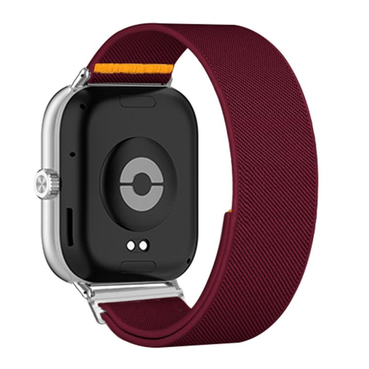 For Xiaomi Smart Band 9 Pro / Redmi Watch 5 Adjustable Single Loop Elastic Nylon Watch Band(Wine Red)