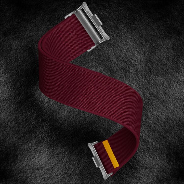 For Xiaomi Smart Band 9 Pro / Redmi Watch 5 Adjustable Single Loop Elastic Nylon Watch Band(Wine Red)