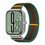 For Xiaomi Smart Band 9 Pro / Redmi Watch 5 Adjustable Single Loop Elastic Nylon Watch Band(Green Red)