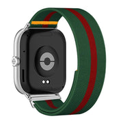 For Xiaomi Smart Band 9 Pro / Redmi Watch 5 Adjustable Single Loop Elastic Nylon Watch Band(Green Red)