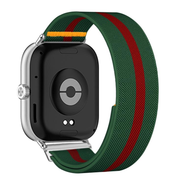For Xiaomi Smart Band 9 Pro / Redmi Watch 5 Adjustable Single Loop Elastic Nylon Watch Band(Green Red)