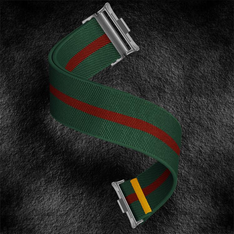 For Xiaomi Smart Band 9 Pro / Redmi Watch 5 Adjustable Single Loop Elastic Nylon Watch Band(Green Red)