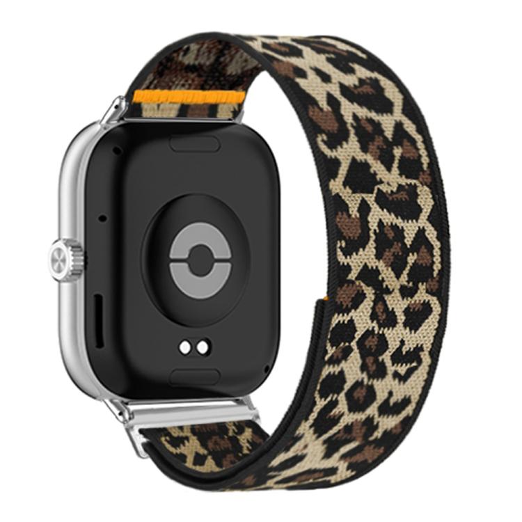 For Xiaomi Smart Band 9 Pro / Redmi Watch 5 Adjustable Single Loop Elastic Nylon Watch Band(Leopard Print)